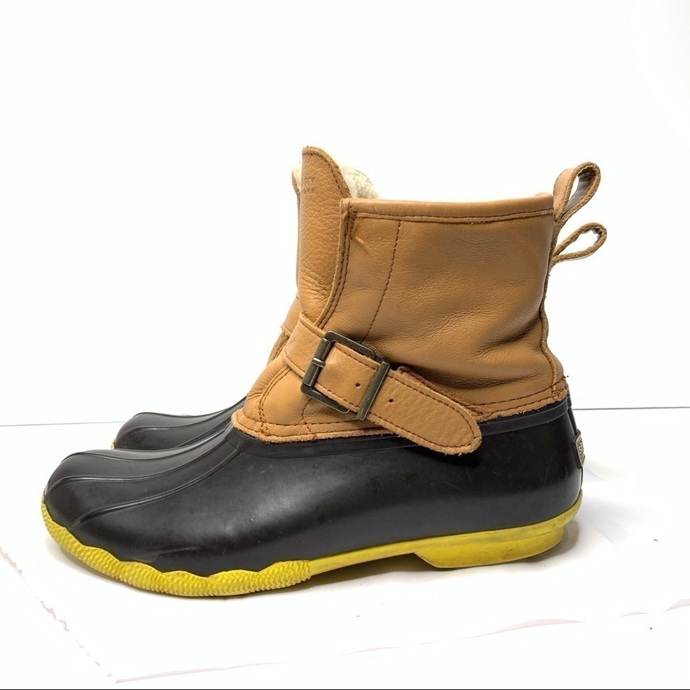 JCrew X Sperry Duckboots Leather Rubber Size 9 - Picture 1 of 10